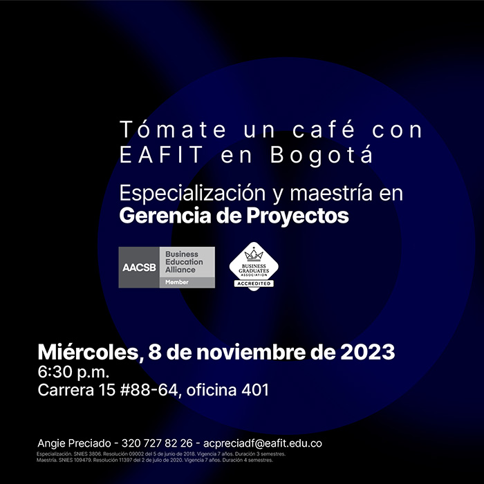 Imagen de Tómate un Café con EAFIT en Bogotá - Maestría en Gerencia de Proyectos