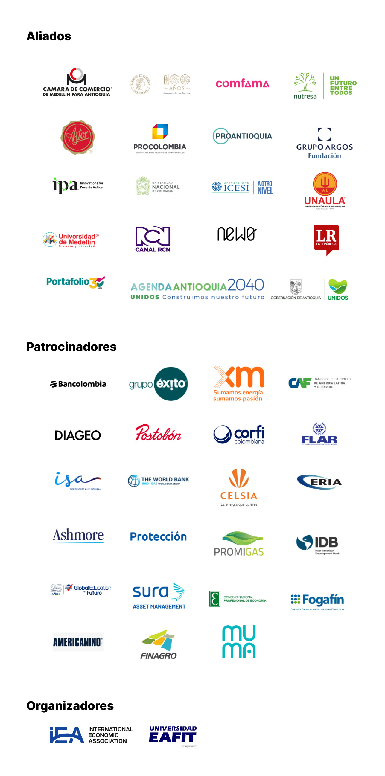 Organizaciones aliadas, patrocinadoras y organizadoras del Congreso IEA 2023